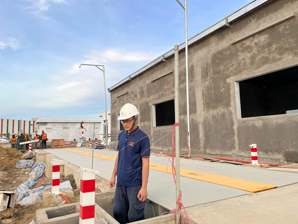 lắp đặt trạm cân điện tử 100 tấn tại nhà máy Vinfast Hà Tĩnh